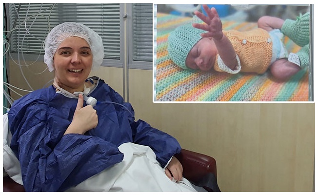Kovid hastası anne, yapay kalp ve akciğerle bebeğini dünyaya getirdi