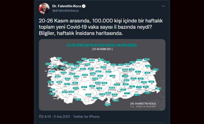 Bakan Koca: En çok vaka artışı Osmaniye, Adana, Mersin'de