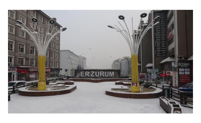 Erzurum'da yoğun kar yağışı 