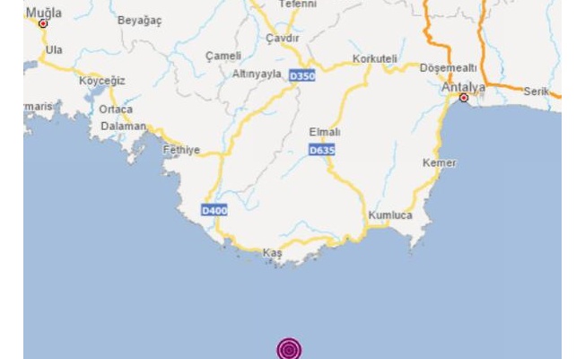 Antalya açıklarında 4.4 büyüklüğünde deprem