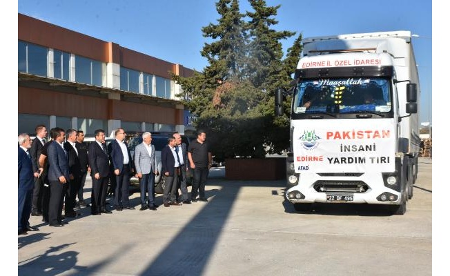 Edirne'den Pakistan'a 1000 koli gıda yardımı