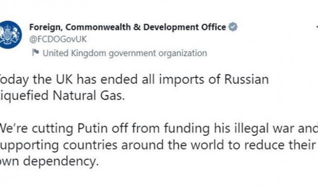 İngiltere, Rusya’dan sıvılaştırılmış doğal gaz ithalatını durdurdu