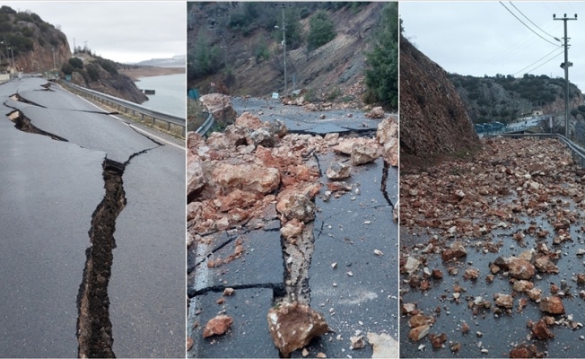 Kayalıklardaki yüzey yarıkları Pazarcık'taki depremin izlerini taşıyor