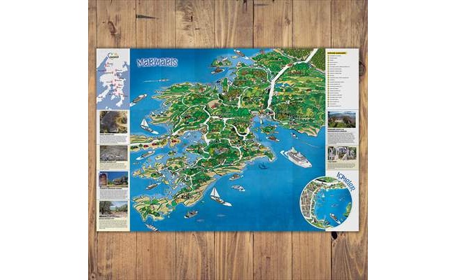 Marmaris'in illüstratif turistik haritası çıkarıldı